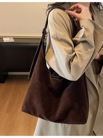 Vintage Kunstwildleder PU Leder Große Kapazität Tragetasche Für Damen Retro Hobo Umhängetasche Mit Verstellbarem Riemen Pendler Tasche