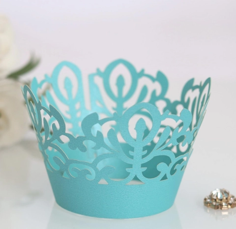 Laser Cut Crown Cupcake Wrappers Hollow Paper Cake Wraps For Wedding Birthday Party Table Decorations Elegant Floral Cupcake Liners