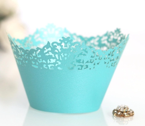 European Style Laser Cut Lace Cupcake Wrappers Pearl Paper Muffin Liner For Wedding Birthday Party Cake Decoration