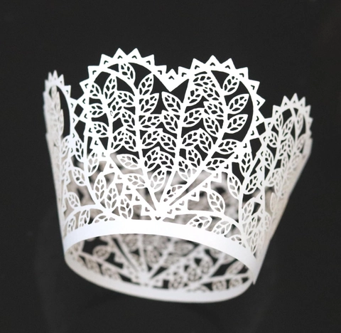Laser Cut Cupcake Wrappers Hollow Heart Leaf Lace Paper Decor For Wedding Birthday Christmas Party Cake Baking Accessory