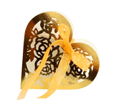 Boîte à Bonbons de Mariage en Forme de Cœur Découpe au Laser Rose Fleur Papier Perlé Boîte Cadeau de Chocolat Creuse Avec Nœud