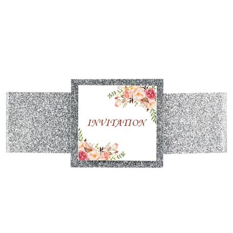 Fasce per Inviti in Carta Luccicante e Carta Lucida per Matrimonio Festa Fasce Decorative Traforate Taglio Laser Oro Argento
