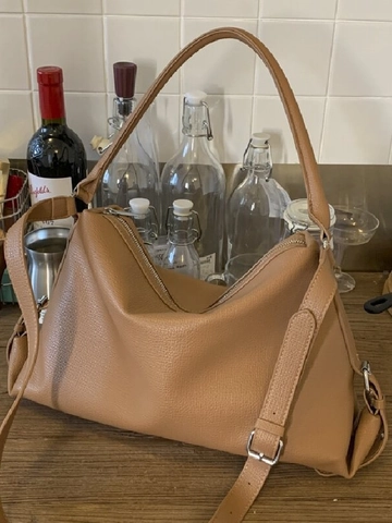 Borsa a Tracolla da Donna in Pelle PU di Grande Capacità Borsa Hobo Retrò con Texture Litchi Sottobraccio Minimalista Crossbody
