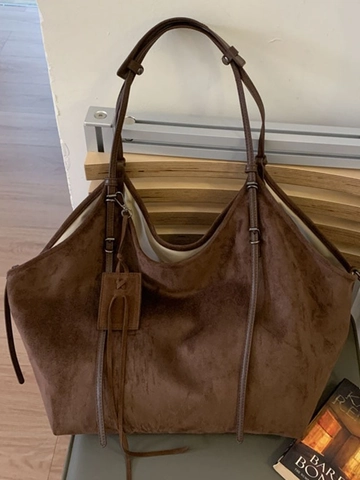 Grand Sac Fourre-Tout Imprimé Léopard en Daim pour Femmes Sac à Épaule Rétro en Daim Grande Capacité Sac de Shopping Décontracté Sac à Main de Navette