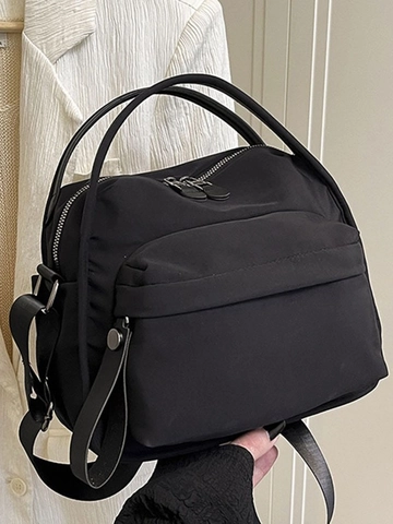 Borsa a Tracolla in Nylon Minimalista da Donna Grande Capacità Leggera Multitasche Borsa a Mano Casual Urbana da Pendolare