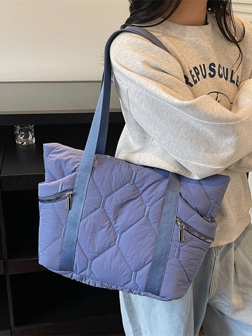 Damen Mode Gesteppt Große Kapazität Tragetasche Lässig Wattiert Rautenförmig Schultertasche Einfach Stilvoll Täglich Pendeltasche