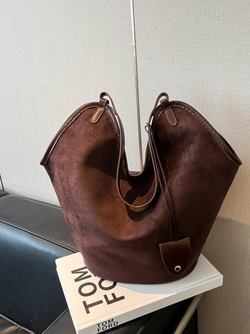 Damen Wildlederimitat Große Kapazität Tragetasche Retro Leopardenmuster Beuteltasche Chic Pendeln Umhängetasche Fashion Handtasche