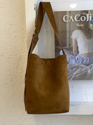 Τσάντα Tote Μεγάλης Χωρητικότητας Γυναικεία Ρετρό Ματ PU Δερμάτινη Τσάντα Ώμου Με Εσωτερικό Πορτοφόλι Τσάντα Κουβάς