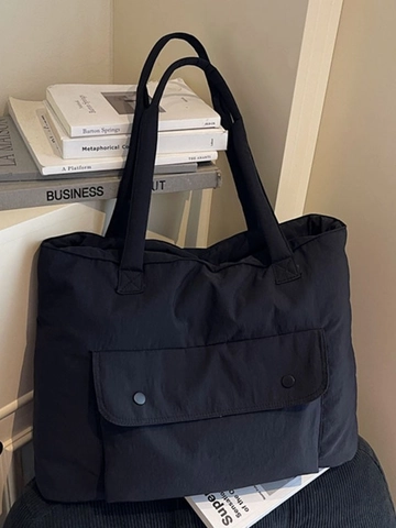 Borsa Tote Imbottita da Donna Grande Capacità Borsa a Tracolla Puffer Leggera con Tasca Frontale a Patta per Pendolarismo