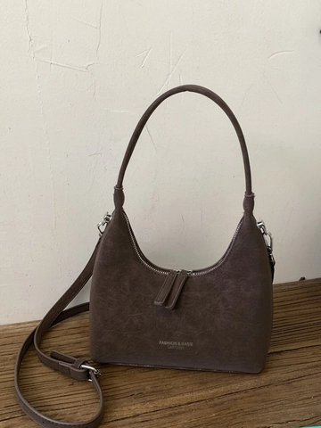 Damen Retro PU Hobo Tasche Vintage Halbmond Umhängetasche Gefrostete Textur Schultertasche Reißverschluss Casual Alltags Handtasche