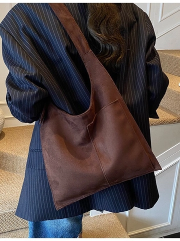 Borsa a Spalla Vintage Scamosciata Con Stampa Leopardata Grande Capacità Tote Bag Donna Retro Casual Pendolare Shopping Borsa Con Tracolla Regolabile