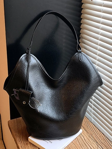 Sac à Épaule en Cuir PU Vintage Grande Capacité pour Femme Sac Fourre-tout Hobo Rétro Avec Pochette pour Travail