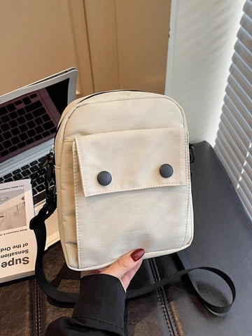 Borsa a Tracolla in Tela Leggera in Stile Giapponese per Donna Piccola Borsa a Spalla Quadrata per Studenti Viaggi Casual Porta Cellulare