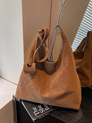 Borsa Tote In Pelle PU Smerigliata Grande Capacità Vintage Per Donna Borsa A Tracolla Hobo Minimalista Con Chiusura Magnetica