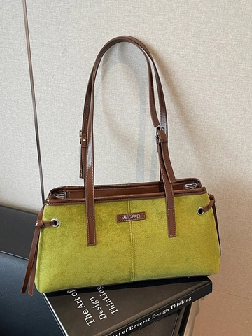 Retro Minimalist Large Tote Bag For Women PU Leather Solid Color Stitching Shoulder Underarm Handbag Daily Commuter Bag