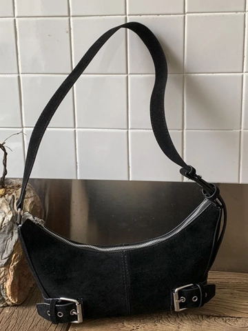 Vintage PU Leder Halbmond Croissant Tasche Für Damen Retro Schultertasche Mit Schnalle Schicke Pendler Handtasche