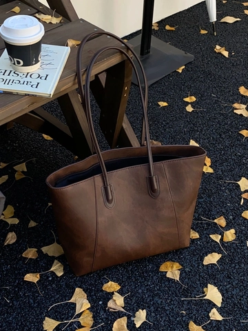 Women Large Capacity PU Leather Matte Tote Bag Simple Urban Style Shoulder Bag With Zipper Casual Commuting Bag Fashion Handbag