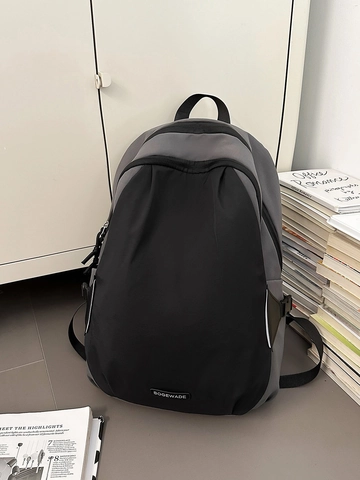 Zaino in Nylon a Contrasto di Colore Grande Capacità per Donna Uomo Leggero per Viaggi All'aperto Scuola Università