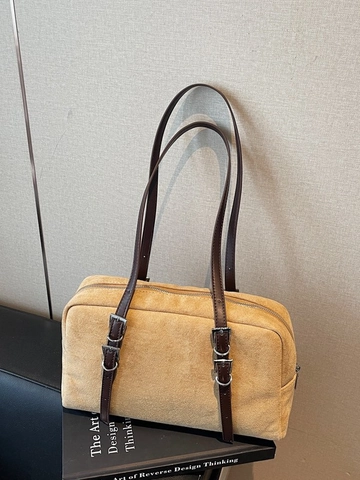 Borsa a Tracolla da Donna in Pelle PU Smerigliata Retrò Borsa da Sottobraccio a Cuscino di Nicchia Vintage Borsa a Mano Morbida per Donna