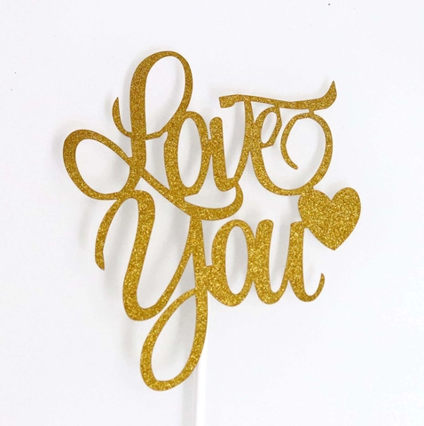 Décoration de Gâteau en Carton Pailleté Découpe Laser Happy Birthday Love Heart Design Pic à Gâteau pour Fête Célébration