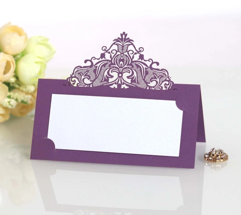 Segnaposti per Matrimonio in Carta Perlata Tagliata al Laser Stile Europeo Design Traforato in Pizzo per Banchetti e Feste