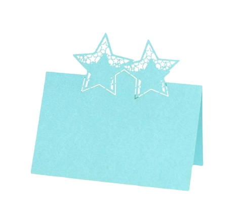 Élégants Marque-places Étoile Découpés au Laser pour Décoration de Mariage Fête Cartes de Table Pliables Papier Nacré Carton