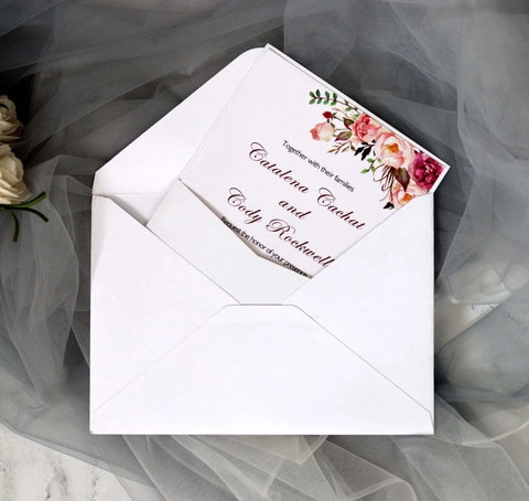 Invito di Nozze Floreale a Taglio Laser Europeo Con Busta in Carta Perlata Traforata Inviti Romantici per Feste