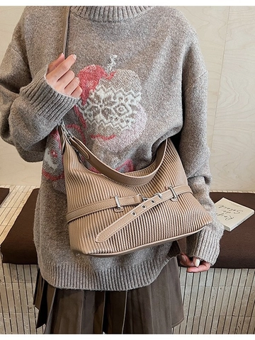 Borsa a Tracolla Hobo a Pieghe in Pelle PU Retrò da Donna Con Fibbia per Cintura Decorativa Semplice Borsa Tote a Spalla Sottobraccio per Donna