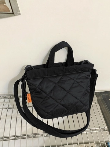 Moda Donna Trapuntato Finta Pelle Scamosciata Secchiello Motivo a Diamante Coulisse Tracolla Versatile Pendolare Borsa a Mano Borsa Spalla Casual