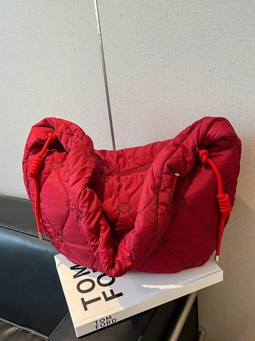 Damen Mode Herz Gesteppt Nylon Umhängetasche Große Kapazität Puffer Knödeltasche Leichte Casual Schultertasche Tote Bag