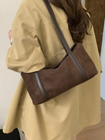 Vintage Matte PU Leather Pillow Bag Women Minimalist Shoulder Underarm Bag Large Capacity Commuter Solid Color Handbag