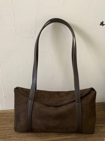 Vintage Matte PU Leather Pillow Bag Women Minimalist Shoulder Underarm Bag Large Capacity Commuter Solid Color Handbag