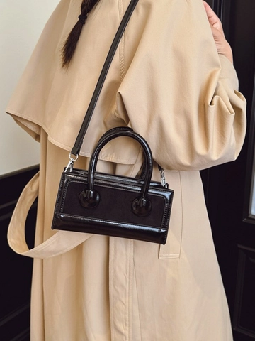 Petit Sac Carré en Cuir PU Vintage pour Femmes Mode Trajet Sac à Épaule Bandoulière Avec Sangle Réglable
