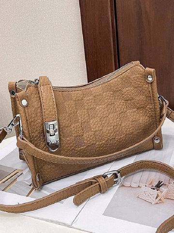 Borsa a Cuscino in Pelle PU a Scacchi Vintage per Donna Borsa a Tracolla Retrò Borsa a Mano Niche Versatile per Pendolarismo Quotidiano