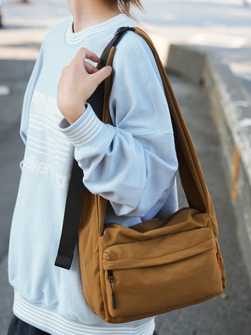 Borsa a Tracolla in Nylon da Donna Grande Capacità Messenger alla Moda Pendolarismo Sport all'Aperto Piccola Borsa Quadrata Tracolla Regolabile