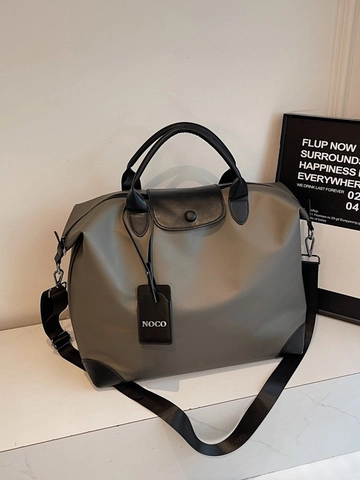 Borsa da Viaggio in Nylon di Grande Capacità per Donna Moda Pelle Patchwork Borsa Duffel Leggera Impermeabile per Palestra Viaggio
