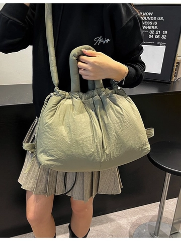Borsa Tote Trapuntata da Donna Borsa a Tracolla Imbottita in Nylon di Grande Capacità Borsa a Tracolla Casual Stitching Cloud