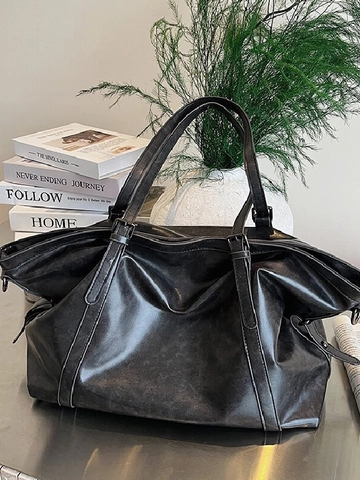 Borsa Tote in Pelle PU Retro a Grande Capacità per Donna Borsa a Tracolla Morbida Minimalista Borsa a Mano per Pendolarismo