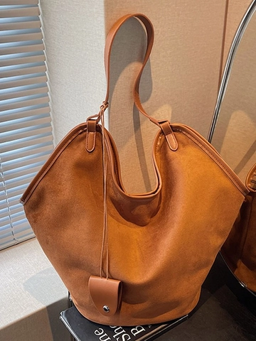 Vintage Large Capacity Shoulder Bag For Women Fashion Retro Velvet Suede Look Tote Crossbody Bag Commuter Hobo Handbag Leopard Print