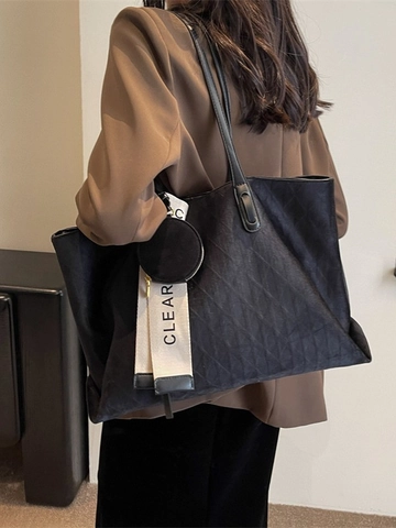 Borsa Tote Vintage a Grande Capacità per Donna Autunno Inverno Casual Borsa a Tracolla Con Portamonete Rotondo e Cinturino