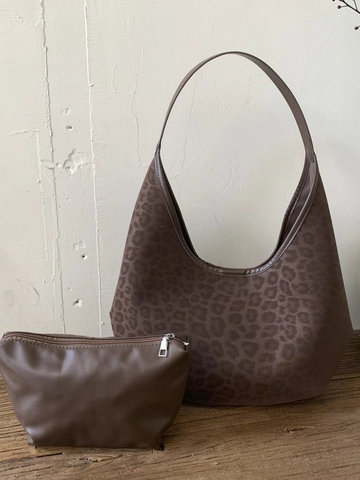 Borsa Tote Vintage con Stampa Leopardata Grande Capacità in Pelle PU Borsa a Spalla Casual Hobo Bag Sottobraccio per Donna Moda