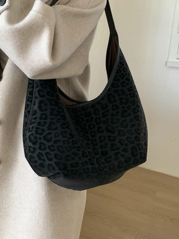 Borsa Tote Vintage con Stampa Leopardata Grande Capacità in Pelle PU Borsa a Spalla Casual Hobo Bag Sottobraccio per Donna Moda