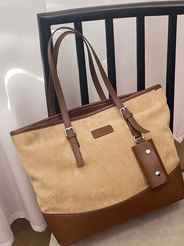 Sac Fourre-tout Vintage Imprimé Léopard Grande Capacité pour Femmes Patchwork en Cuir PU Sac à Épaule Rétro Main Voyage
