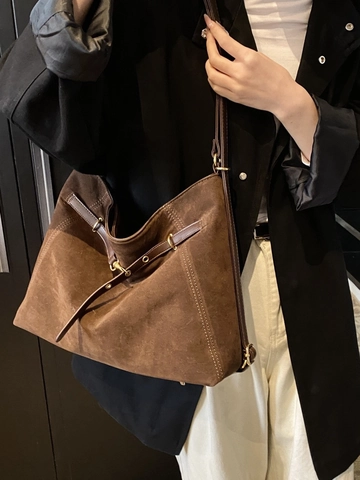 Borsa Tote da Donna in Pelle PU Smerigliata di Grande Capacità Borsa a Tracolla Vintage Zaino Hobo per Pendolarismo con Fibbia