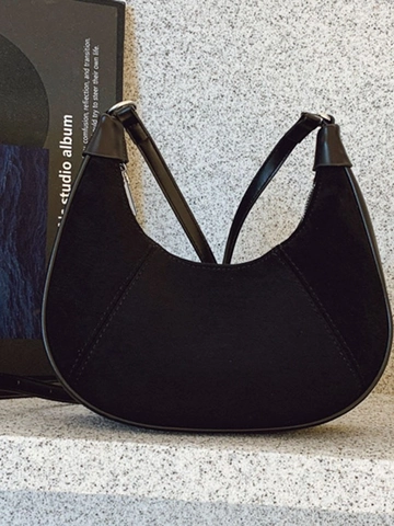 Vintage Kunstleder Spleißen Crescent Hobo Tasche Für Damen Minimalistische Retro Umhängetasche Täglich Pendeln Handtasche