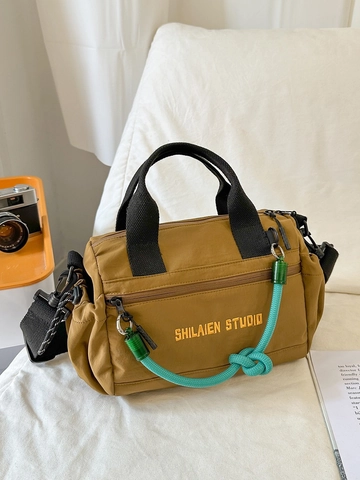 Bolso Bandolera de Nailon Casual para Mujer Bolso Cuadrado Pequeño Deportivo Con Correa Ajustable Cuerda de Contraste Moda