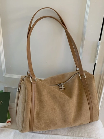 Retro Große Kapazität Matt PU Leder Tote Bag Für Damen Vintage Minimalismus Umhängetasche Herbst Winter Pendler Achselhöhle Tasche