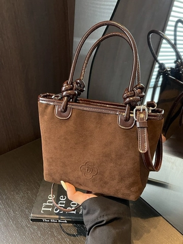 Elegante Borsa a Secchiello in Pelle PU Opaca per Donna Vintage con Fiori Goffrati Borsa a Tracolla Casual Borsetta da Ufficio