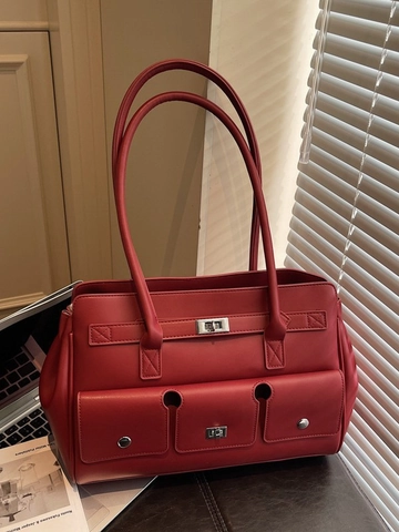 Sac Cabas Vintage en Cuir PU pour Femmes Grande Capacité Rétro Multi Poches Sac à Épaule Haut de Gamme Sac à Main