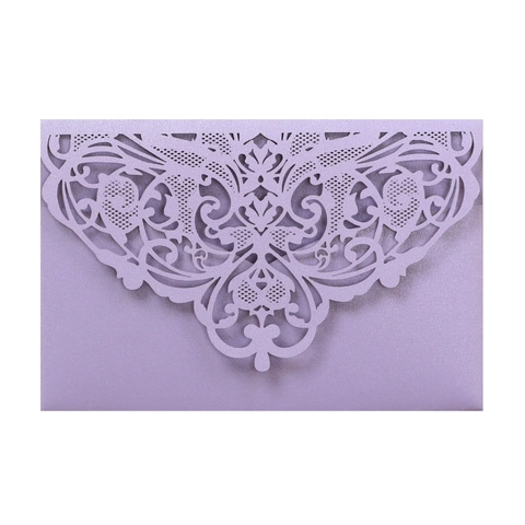 Laser Cut Lace Wedding Invitation Cards With Envelopes And Inner Sheets Pearl Paper Hollow Floral Greeting Cards For Party